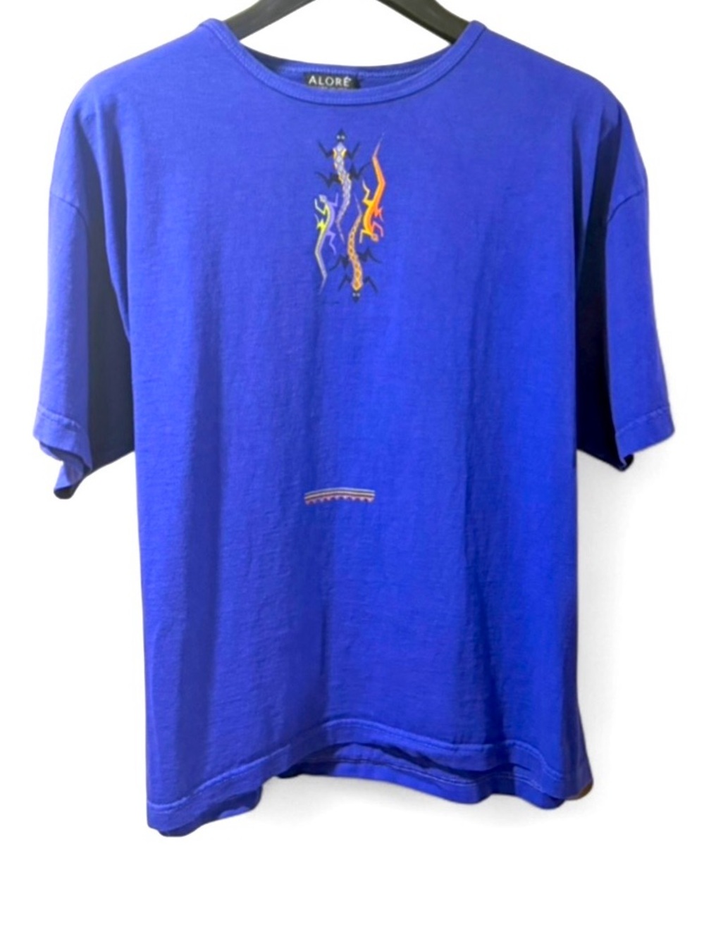 Vintage Southwestern-Design Indigo Graphic T-Shirt Size Men’s XL